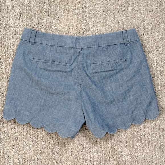 J. Crew Chambray Scalloped Hem Blue Shorts. 100% Cotton. Women’s Sz 4. EUC - Picture 7 of 11